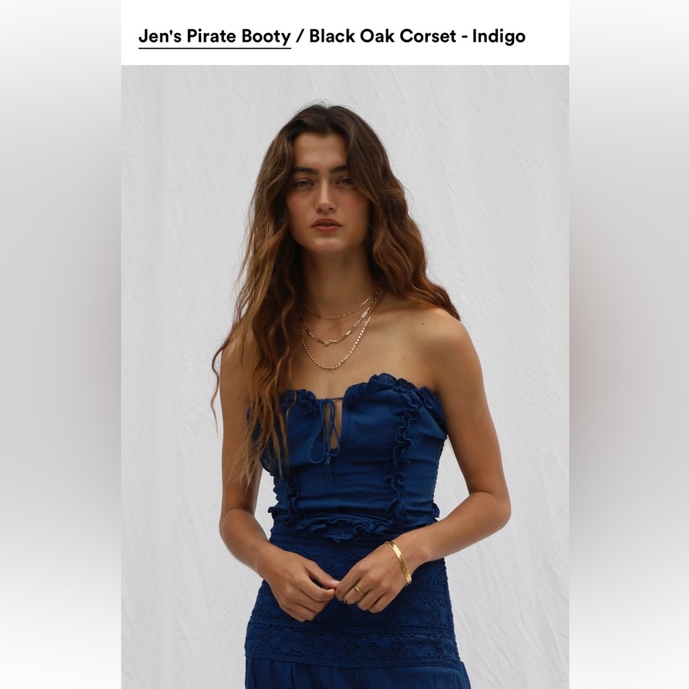 Jen's Pirate Booty Indigo Crop Top